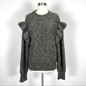 Topshop Ruffle cable knit sweater